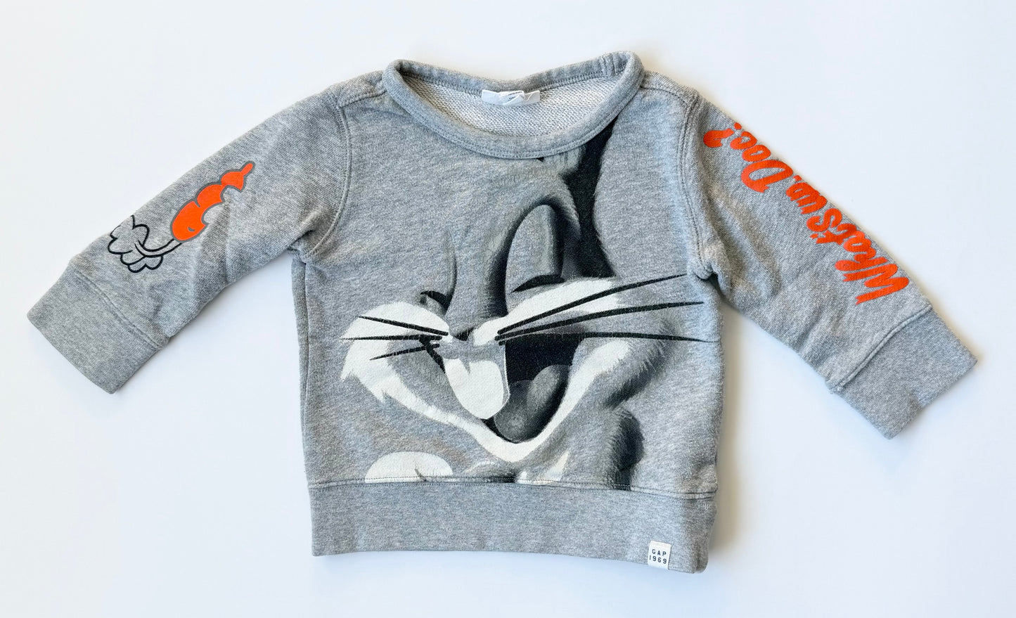 Baby Gap x Warner Brothers Looney Tunes Grey Bugs Bunny Sweater (12-18 Months)