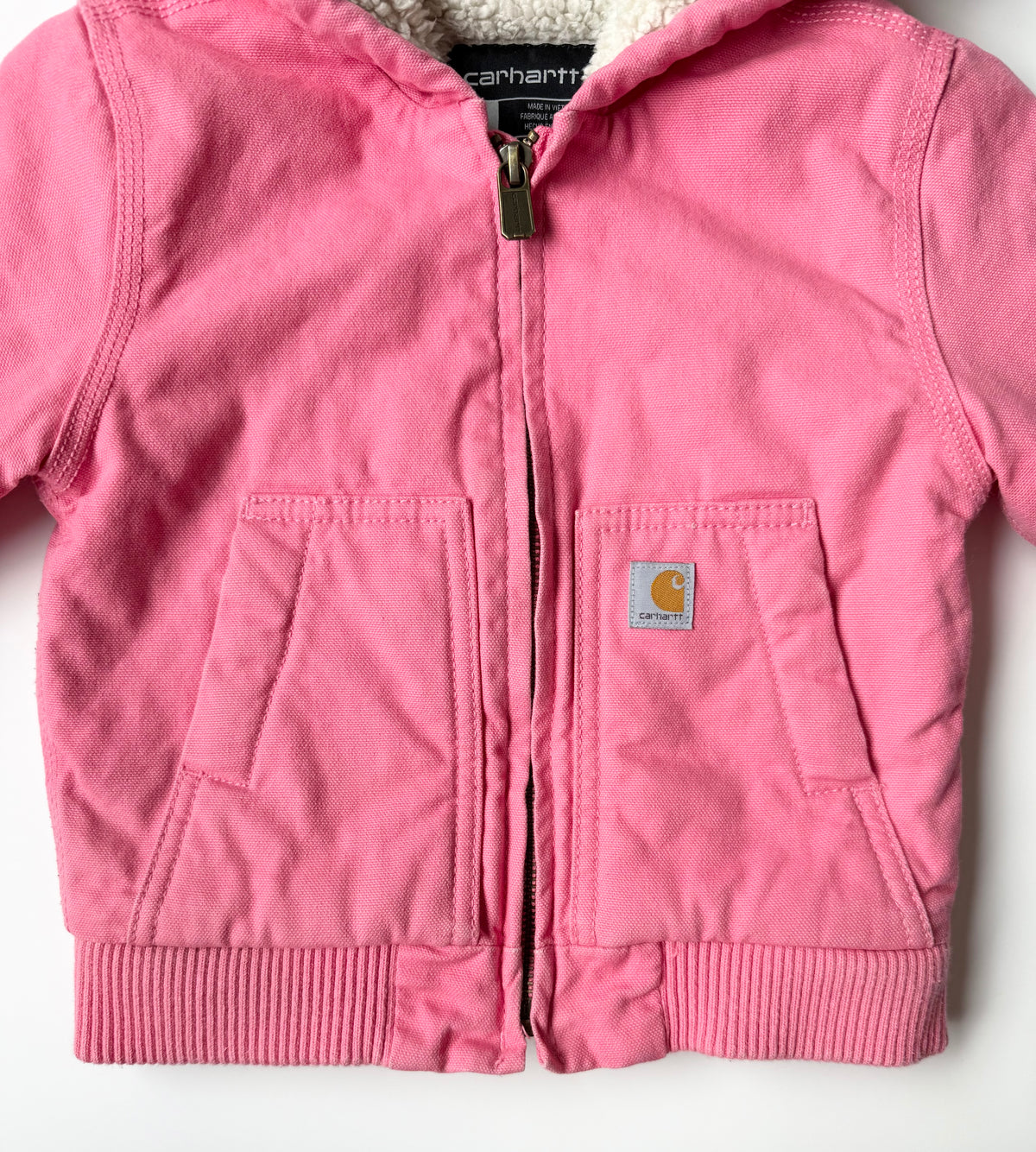 Carhartt Pink Insulated Hooded Active Canvas Jacket (18 Months)