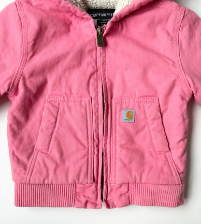 Carhartt Pink Insulated Hooded Active Canvas Jacket (18 Months)