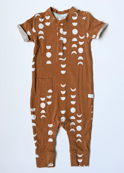 LouLou Lollipop Brown Crescents T-Shirt Jumpsuit (3-6 Months)