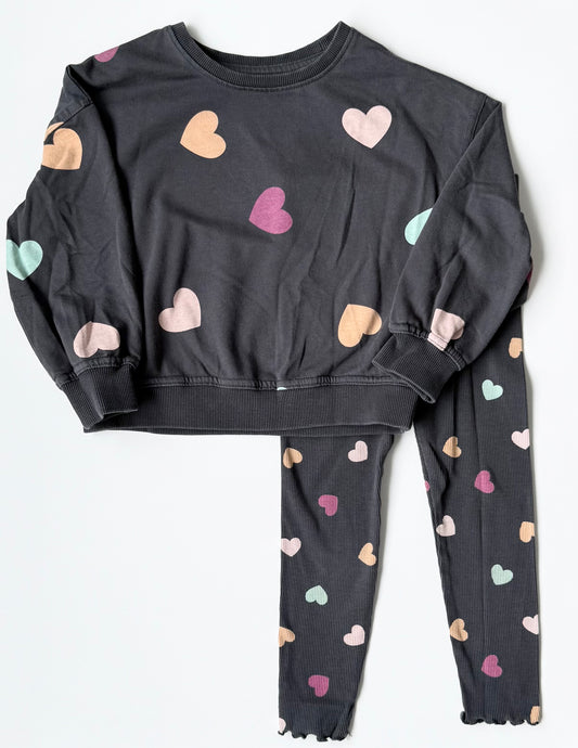 George Grey Multicoloured Hearts Sweater & Leggings Set (4T)