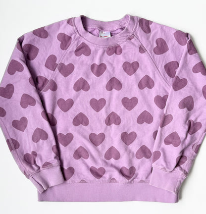 Hanna Andersson Purple Hearts Sweater (8 Years)