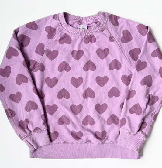 Hanna Andersson Purple Hearts Sweater (8 Years)