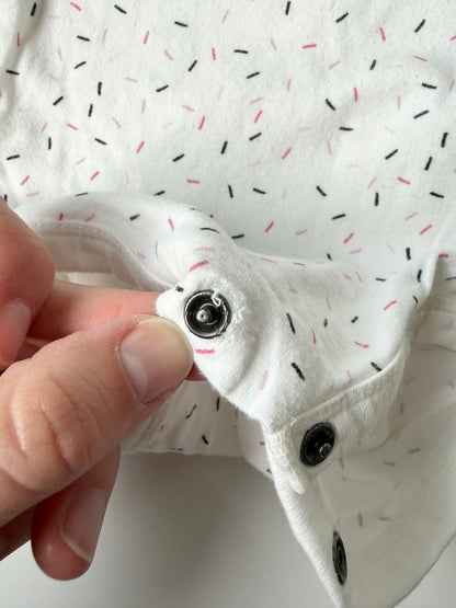 Miles the Label White Sprinkle Short Sleeve Bodysuit (6 Months)