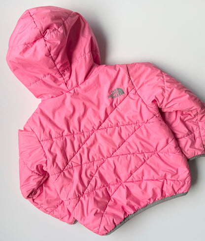 The North Face Perrito Hot Pink & Grey Chevron Reversible Puffer Jacket (2T)