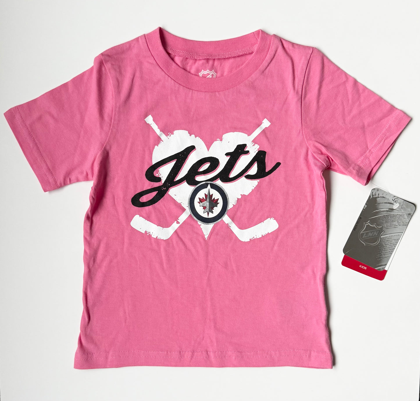 Winnipeg Jets Pink Hockey T-Shirt - New (4T)