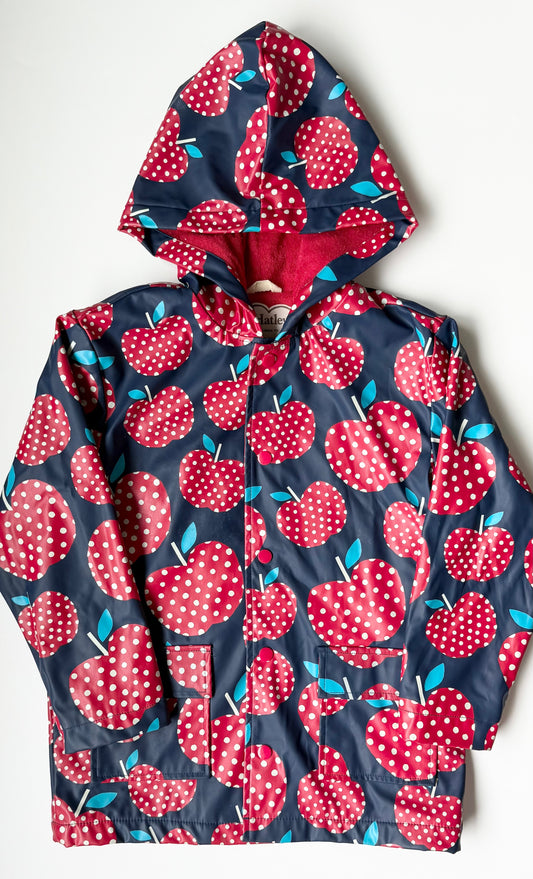 Hatley Navy & Red Apples Rain Jacket (7 Years)