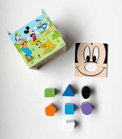 Melissa & Doug Disney Mickey Mouse & Friends Wooden Shape Sorting Cube