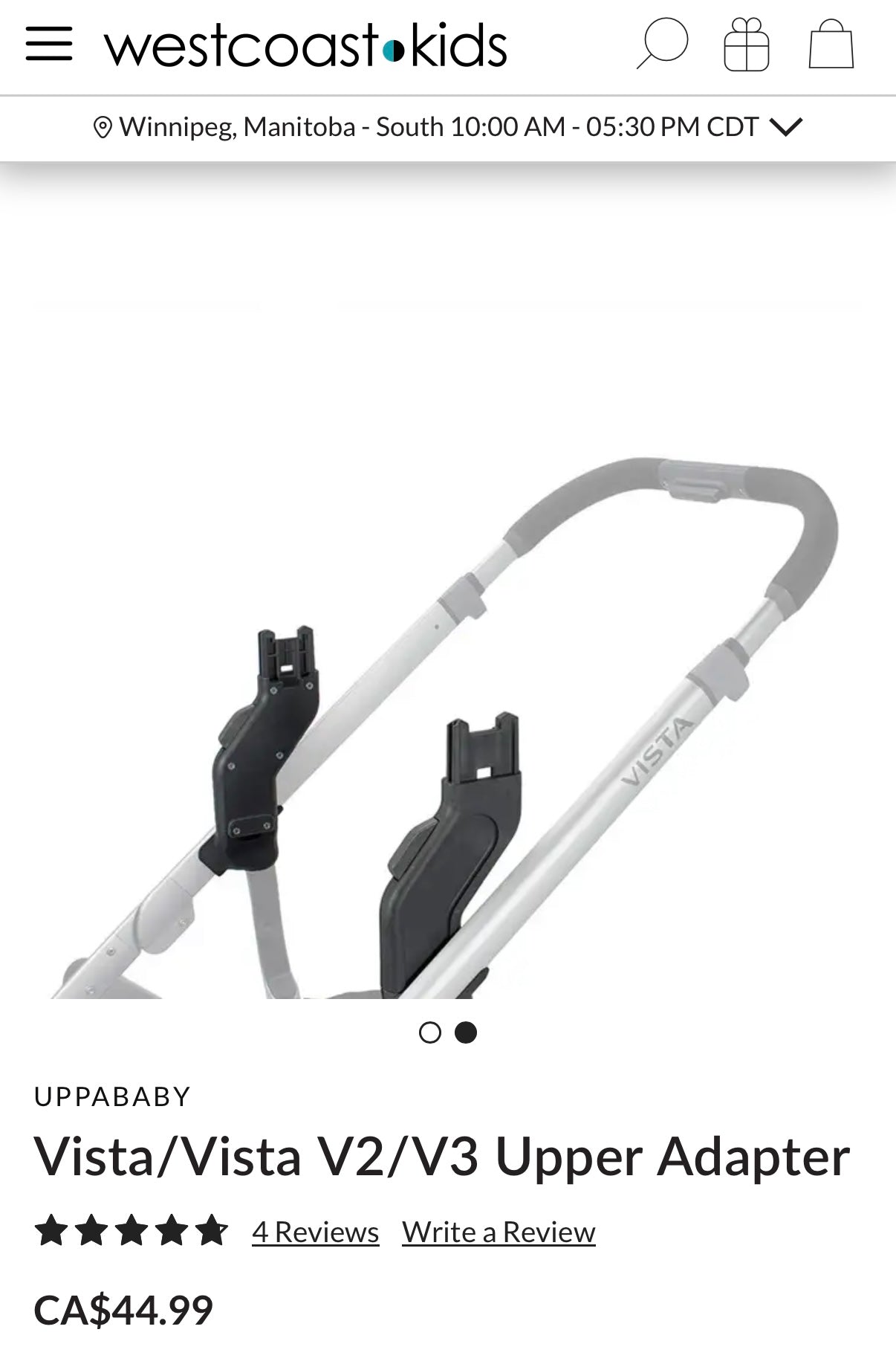 Uppababy Vista V2/V3 Upper Adapters
