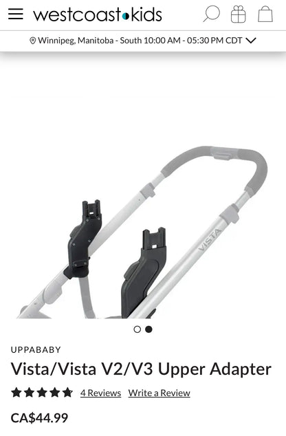 Uppababy Vista V2/V3 Upper Adapters