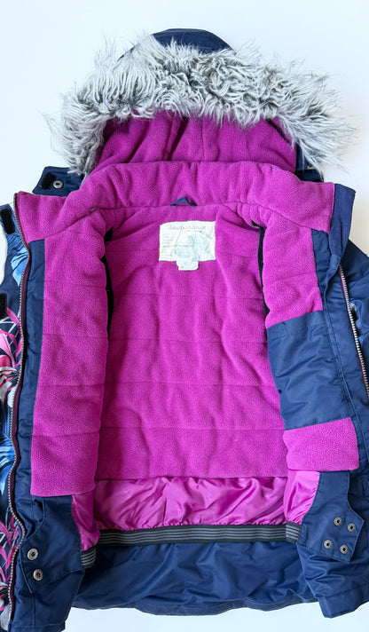 Deux Par Deux Navy Floral Winter Jacket (8 Years)