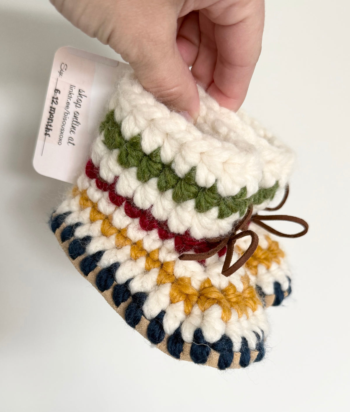 Bisous Xoxo Multicolor Knit Booties - New (2)
