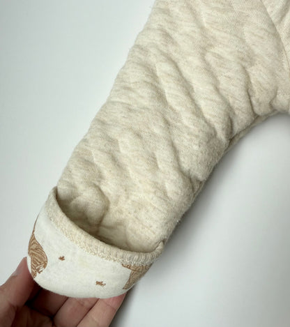 Fixoni Cream Quilted & Safari Animals Bunting Suit (3 Months)