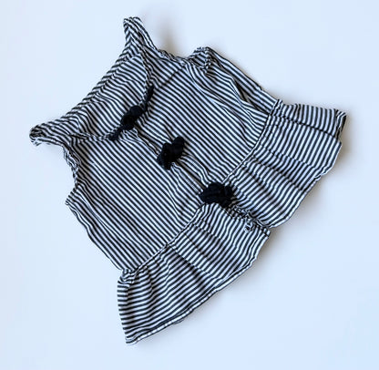 Zara Black & White Striped Cropped Peplum Tank (4T)