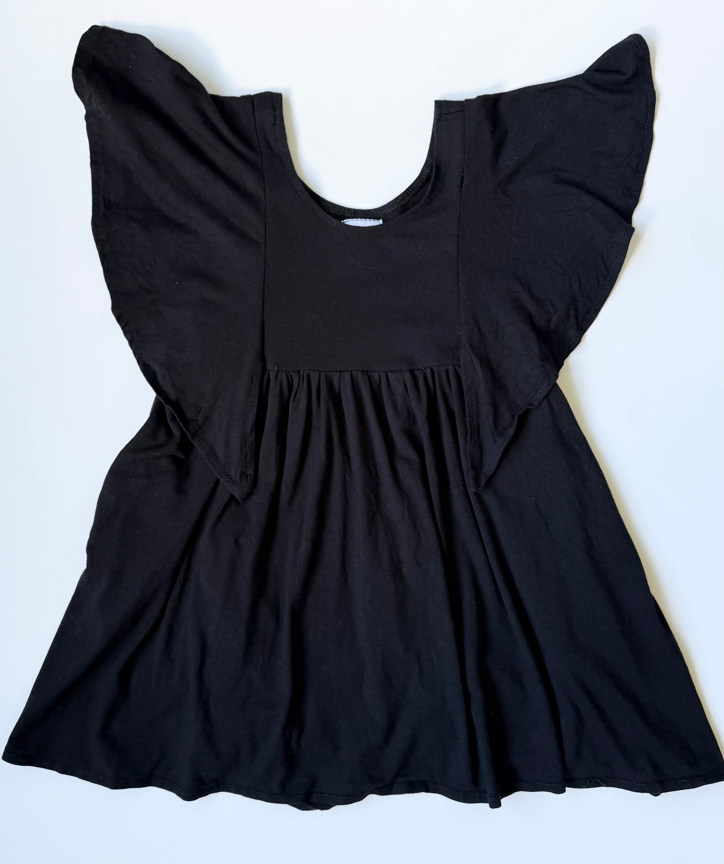 Rose & Doll Black Flutter Sleeve Dress (3/4 Years)