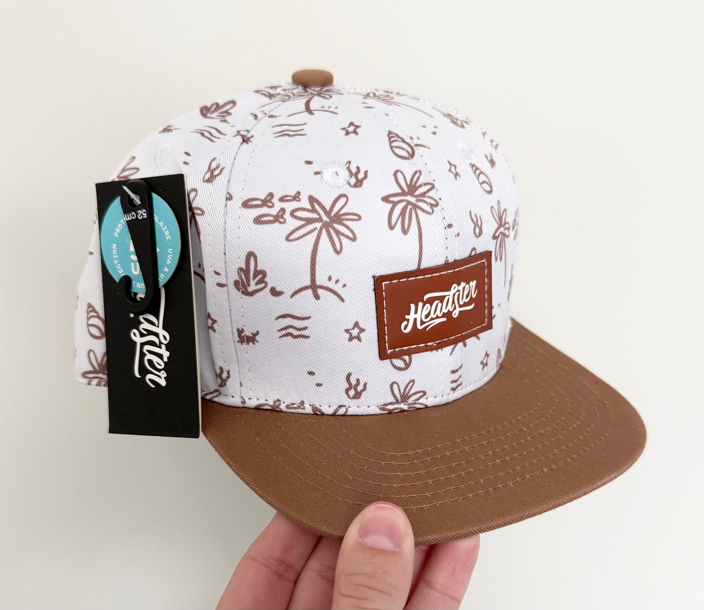 Headster Brown & White Palm Trees SnapBack Hat - New (52CM)