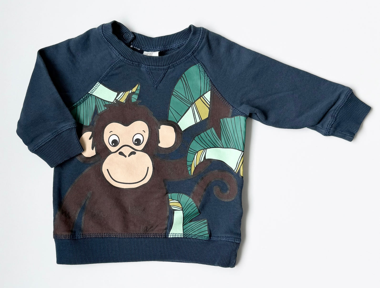 H&M Blue Monkey Sweater (6-9 Months)