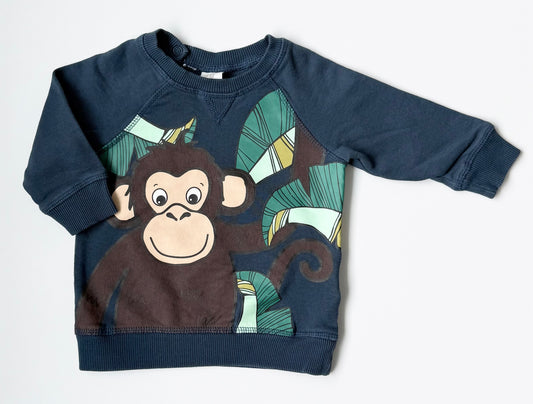 H&M Blue Monkey Sweater (6-9 Months)