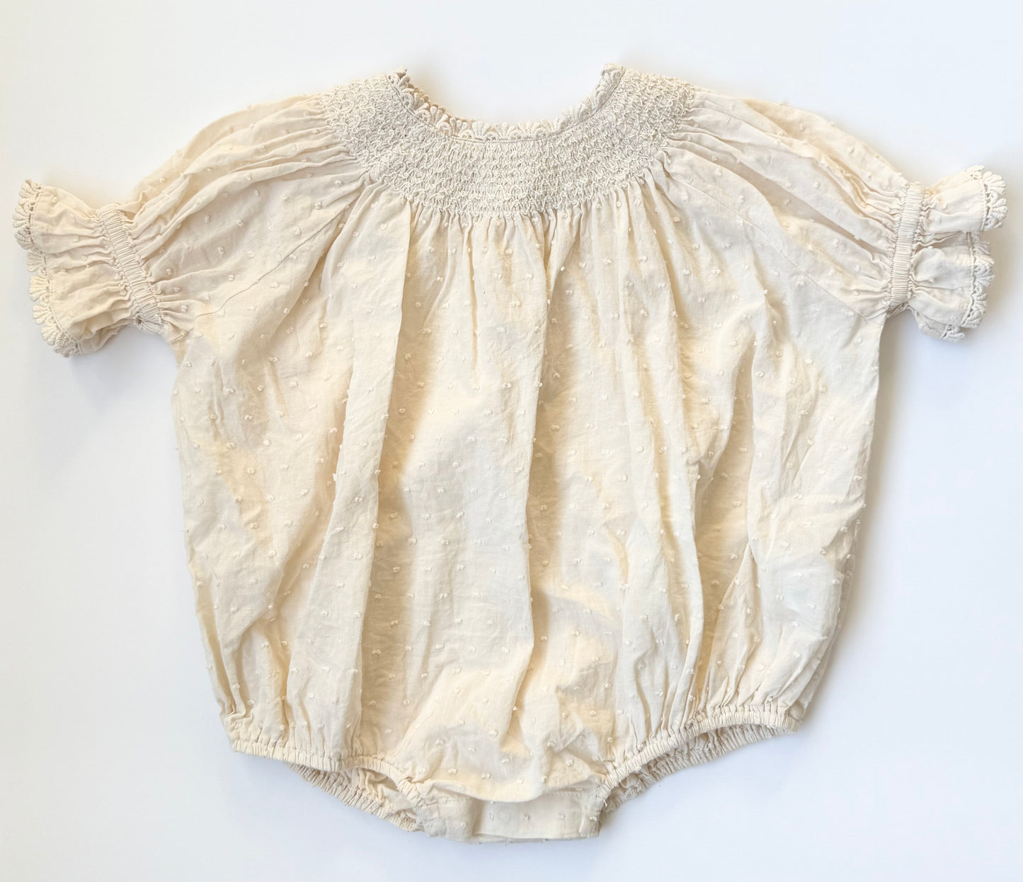 Noralee Off White Lace Dots Bubble Maddie Romper (18 Months)