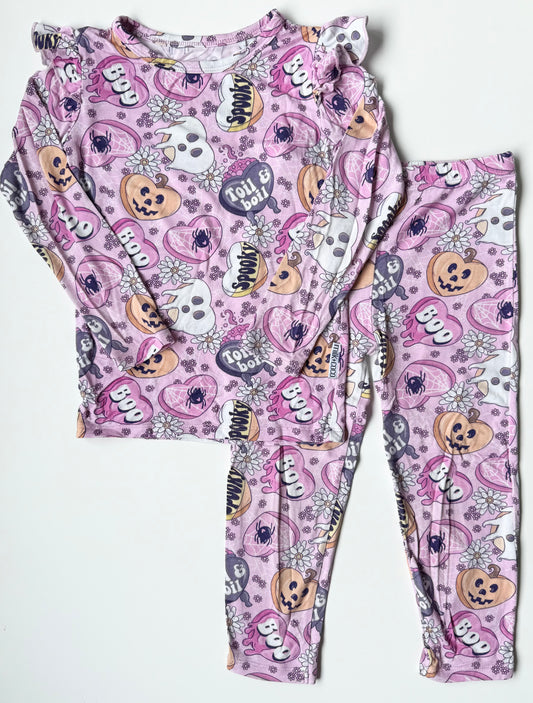 Milk + Coco Pink Halloween Two Piece PJ Set (3T)