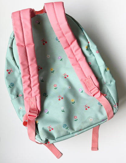Wonder Co Green & Pink Floral Backpack & Matching Lunch Kit