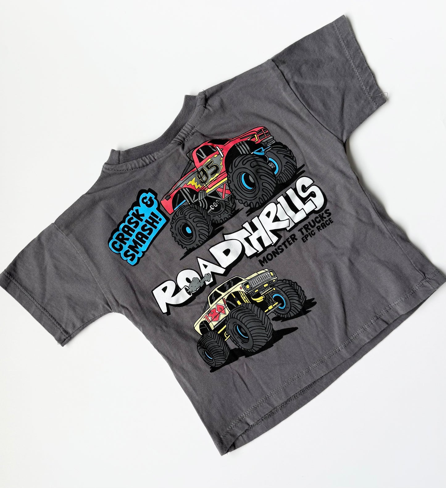 Zara Grey “Road Thrills” Monster Truck T-Shirt (2 Years)