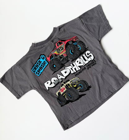 Zara Grey “Road Thrills” Monster Truck T-Shirt (2 Years)