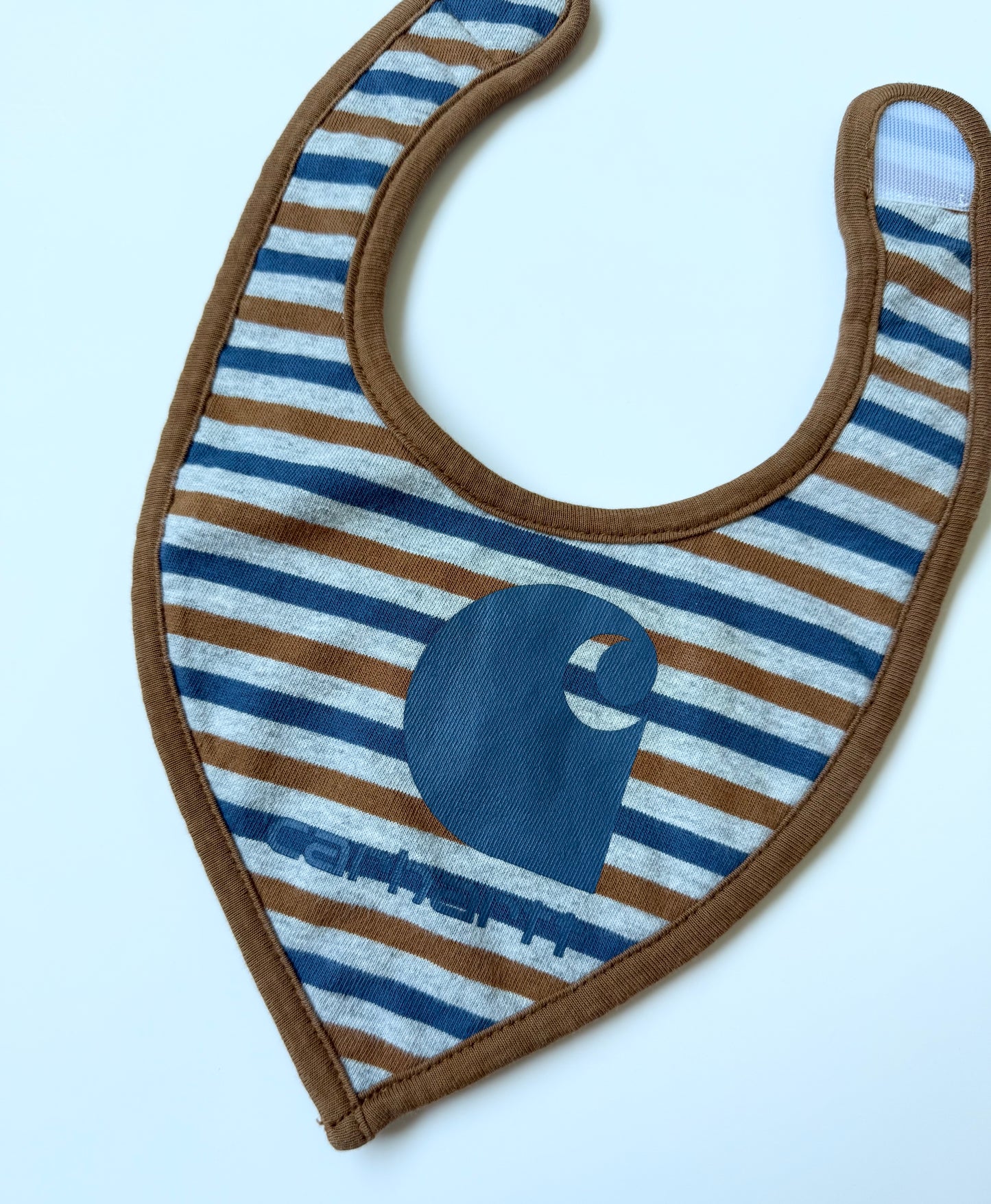 Carhartt Brown/Blue/Grey Striped Bandana Drool Bib - Infant (0-12 Months)