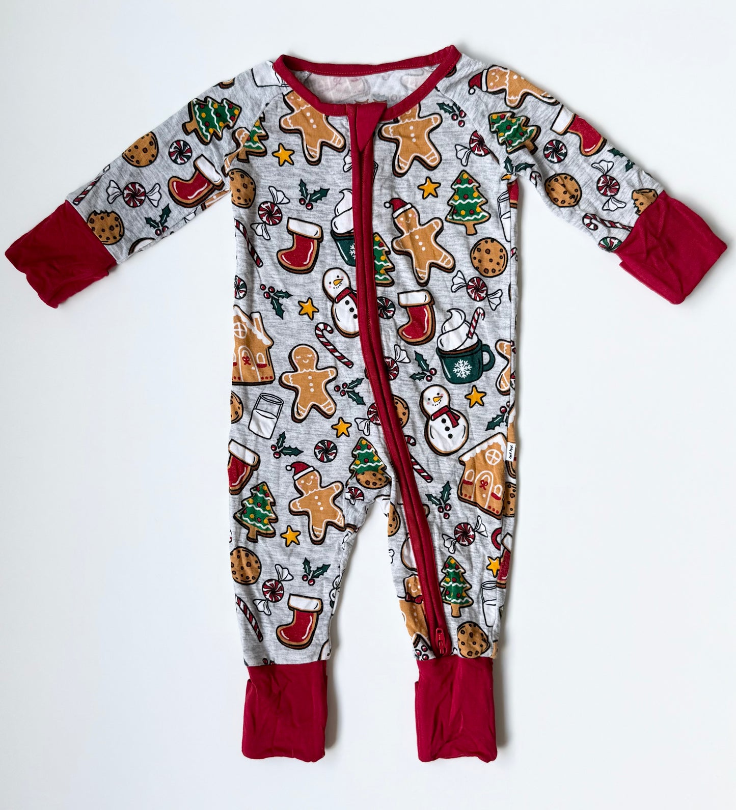 Little Sleepies Grey & Red Holiday Treats Sleeper Romper (Newborn)