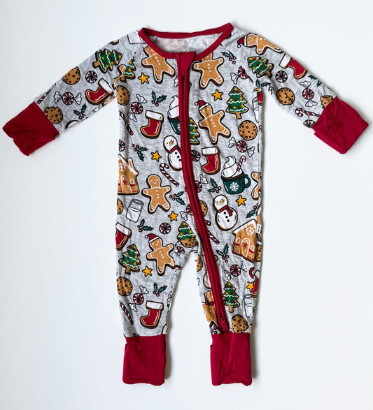 Little Sleepies Grey & Red Holiday Treats Sleeper Romper (Newborn)