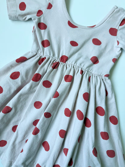 Alice + Ames Light Pink & Red Polkadot Short Sleeve Ballet Twirl Dress (3T)