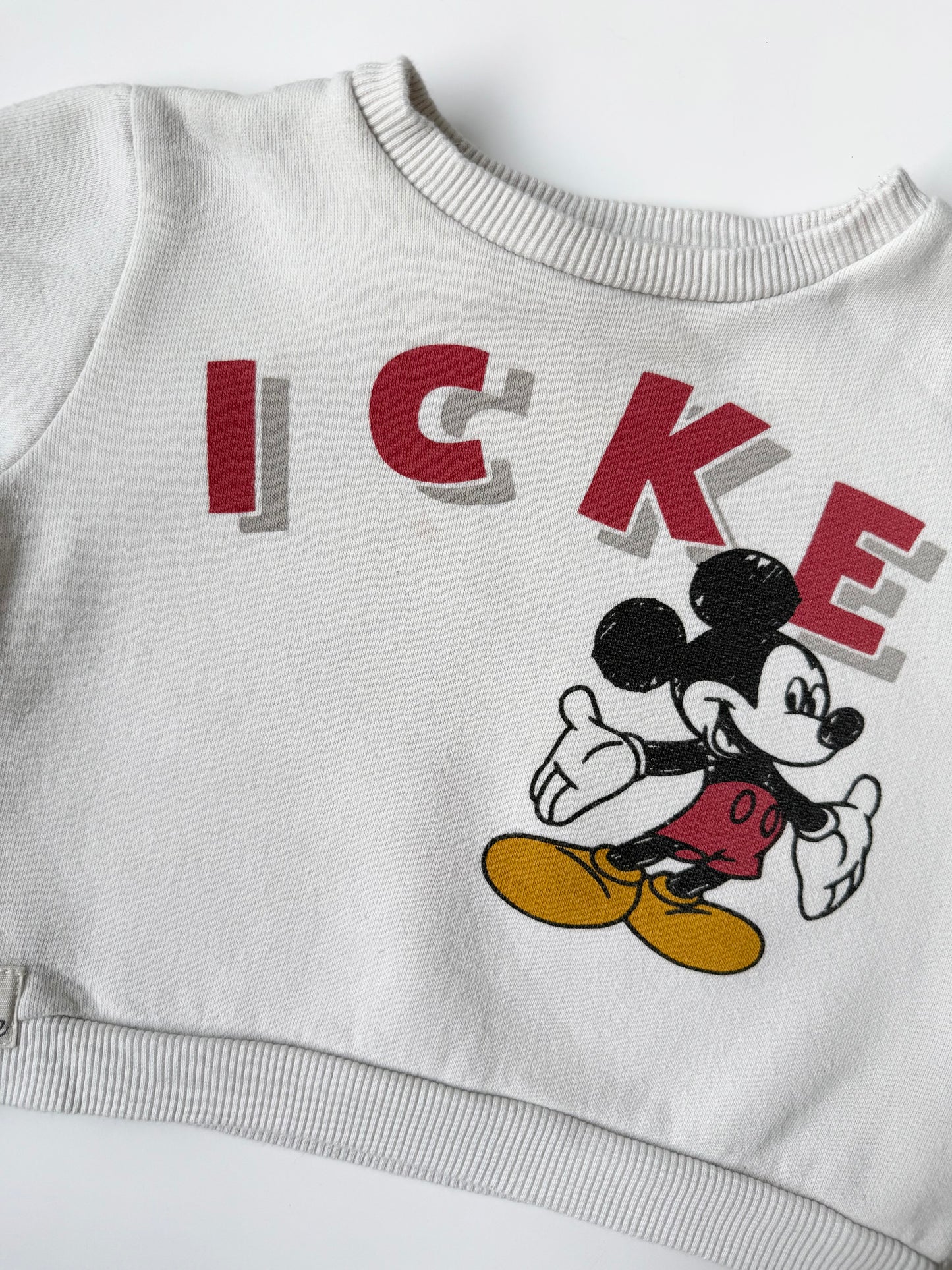 Zara x Disney White & Red Mickey Crewneck Sweater (9-12 Months)