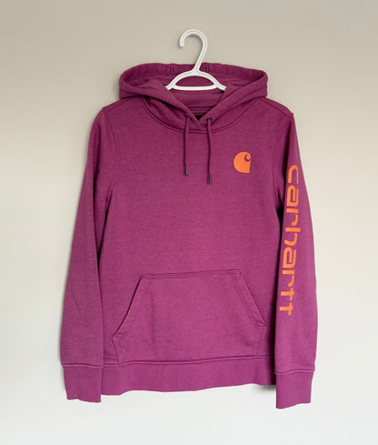 Women’s Carhartt Relaxed Fit Midweight Logo Sleeve Graphic Sweatshirt in Pink & Orange - Small (4-6)