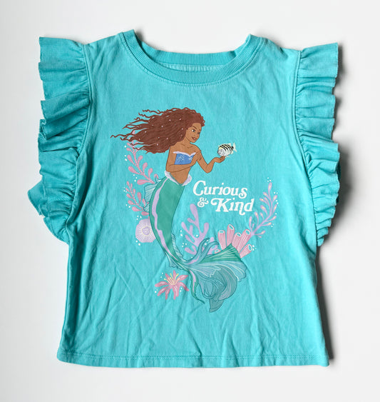 The Disney Store Blue Ariel “Curious & Kind” Sleeveless Ruffle Shirt (7/8 Years)
