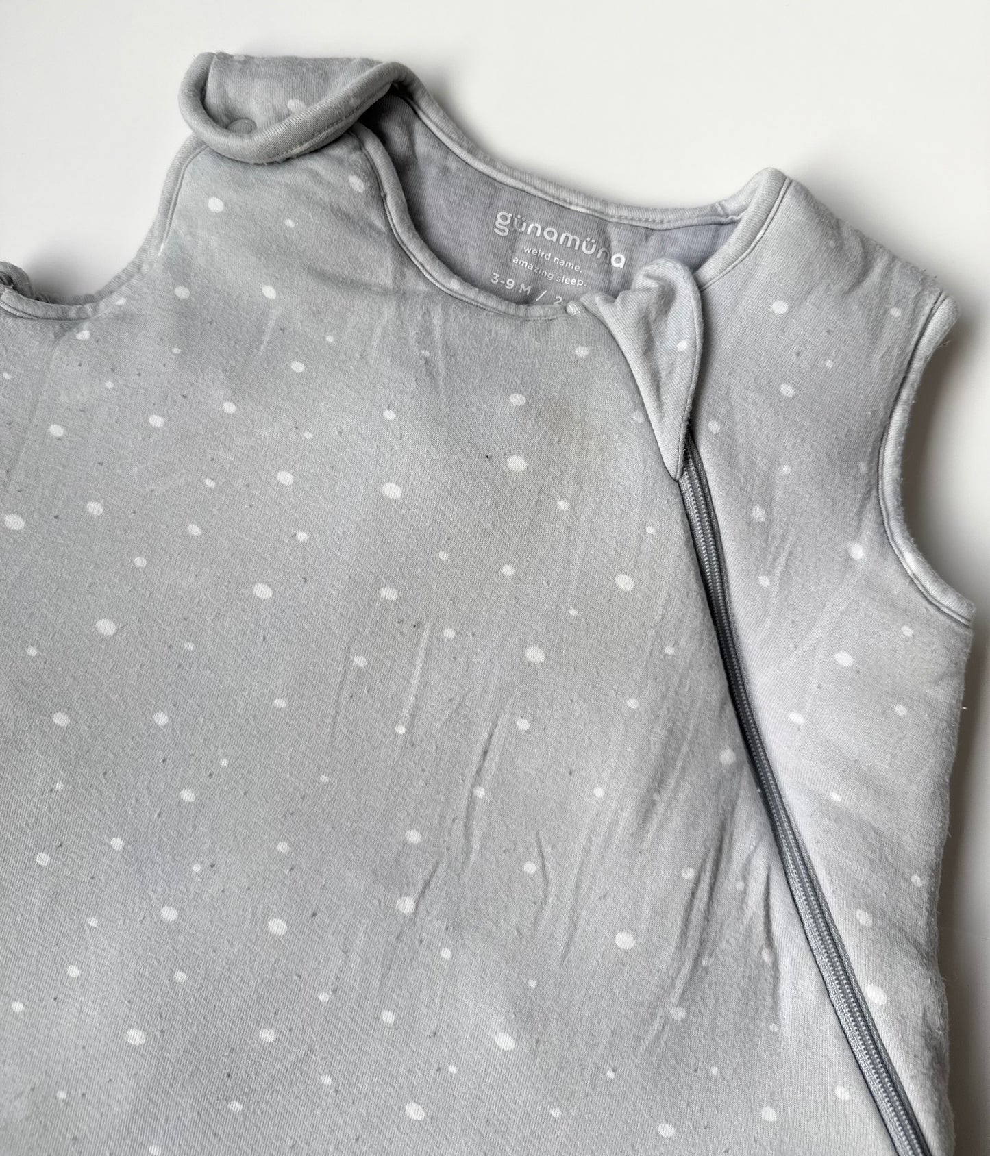 Gunamuna Grey & White Polkadot Sleep Sack (3-9 Months)