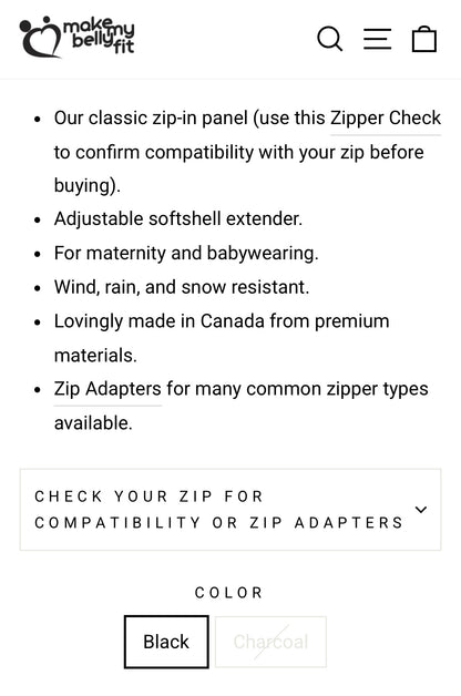 Make My Belly Fit Maternity Universal Jacket Extender