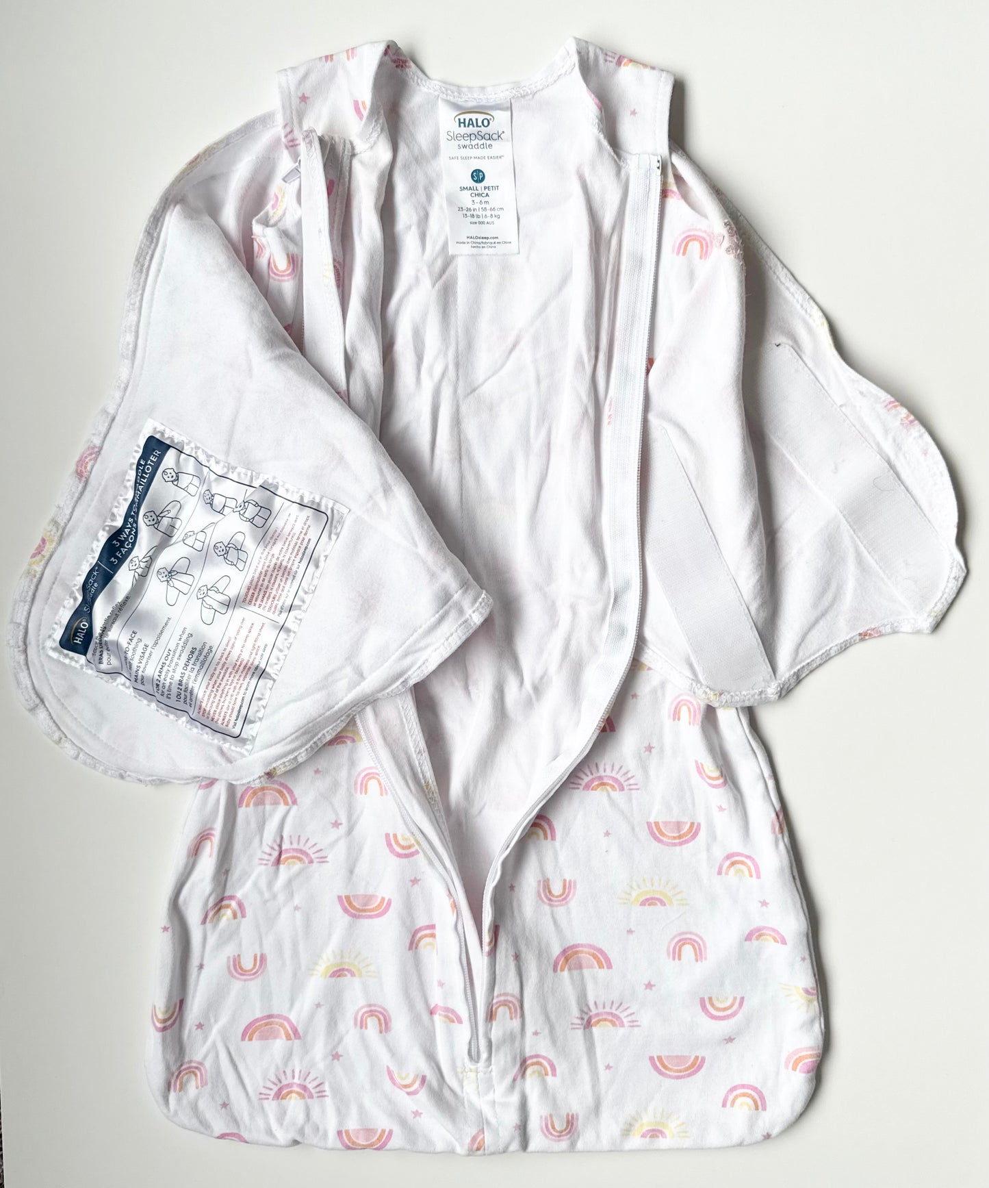 Halo Pink Rainbows Sleep Sack Swaddle (3-6 Months)