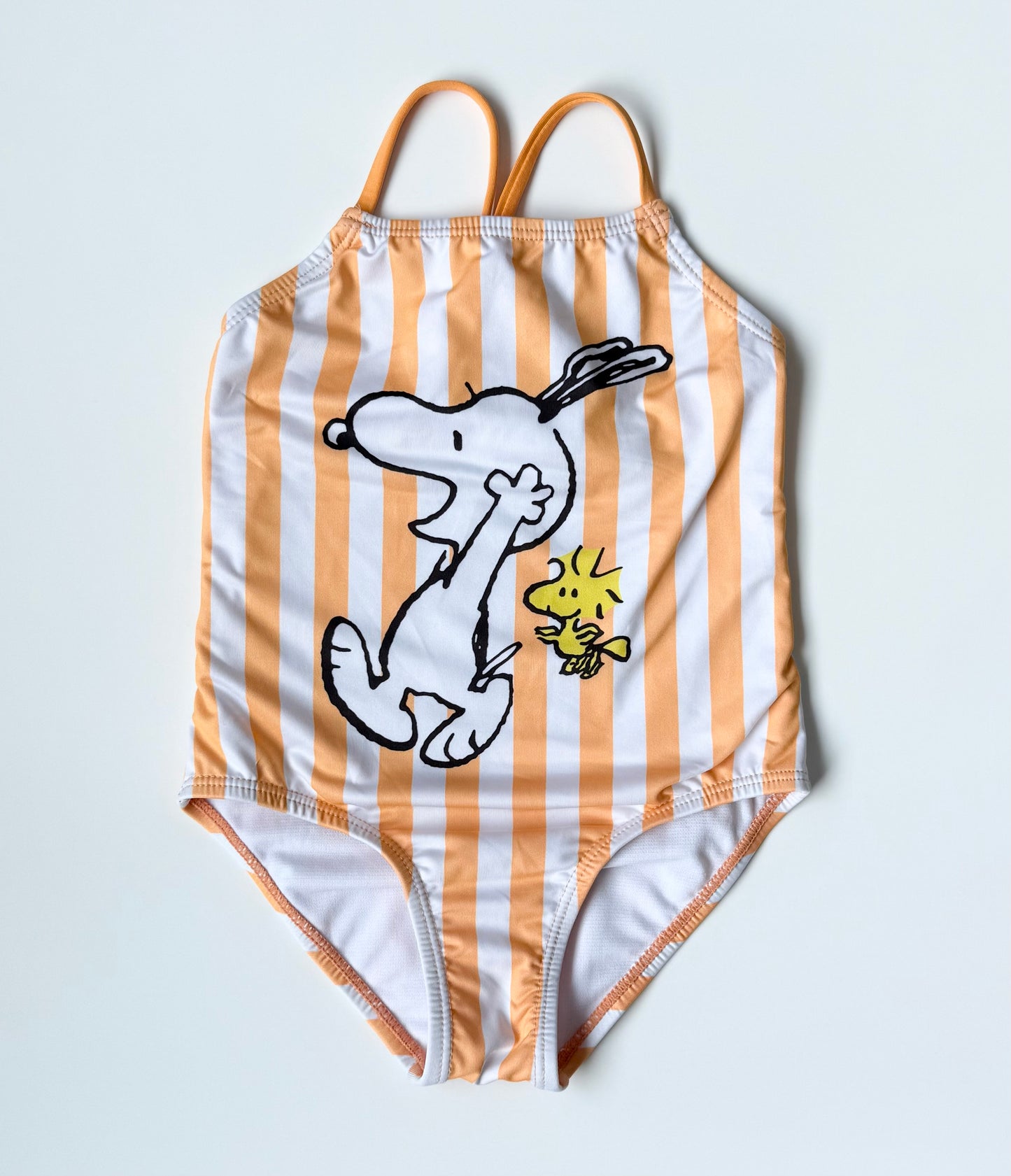 Zara x Peanuts Yellow Striped Snoopy & Woodstock One Piece Swimsuit (2-3 Years)