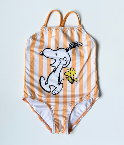 Zara x Peanuts Yellow Striped Snoopy & Woodstock One Piece Swimsuit (2-3 Years)