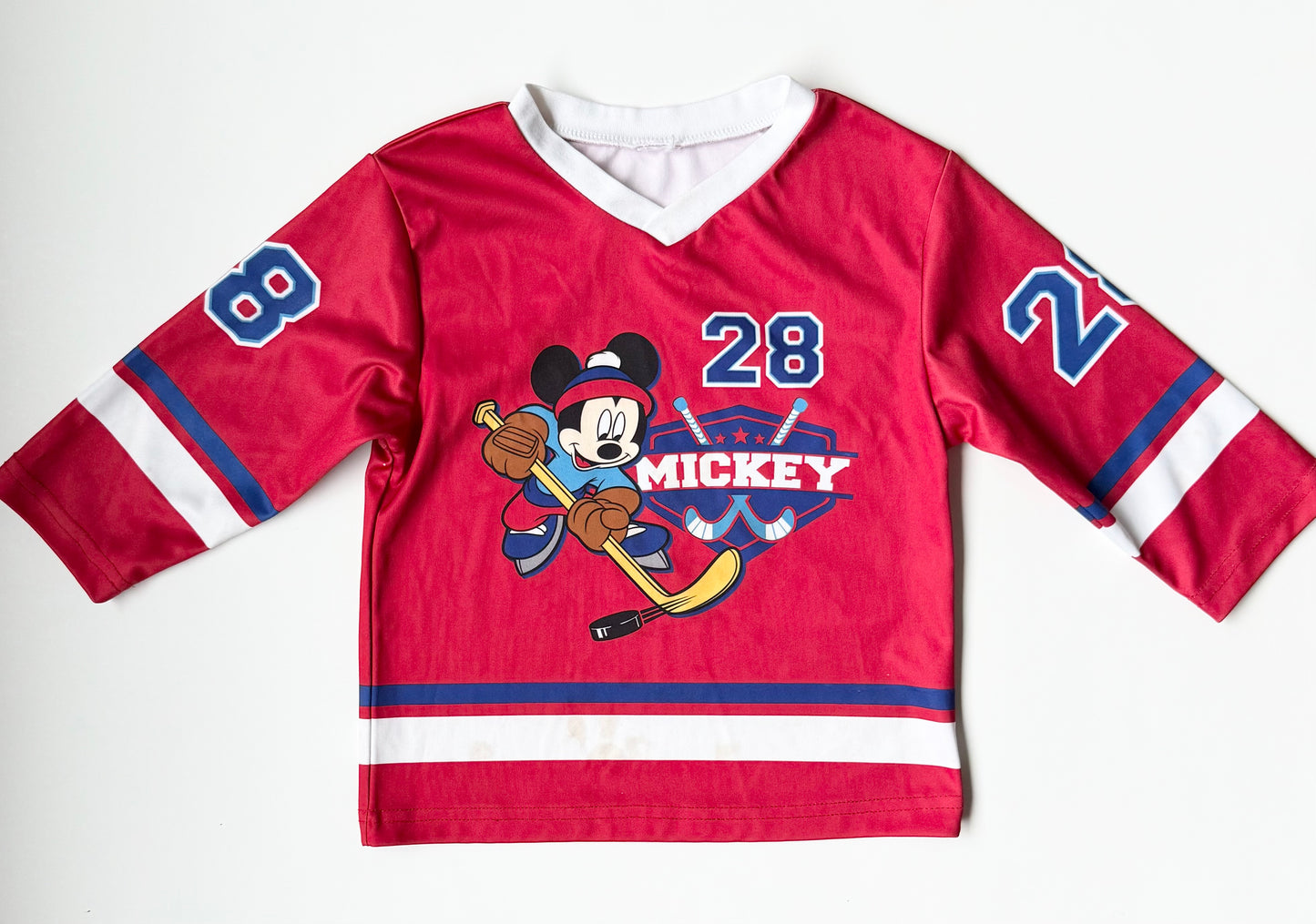 Vintage Disney Mickey Mouse Red Hockey Jersey
Size: 3T