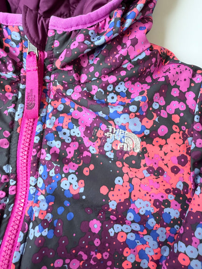 The North Face Perrito Purple Quilted & Floral Reversible Jacket (4T)