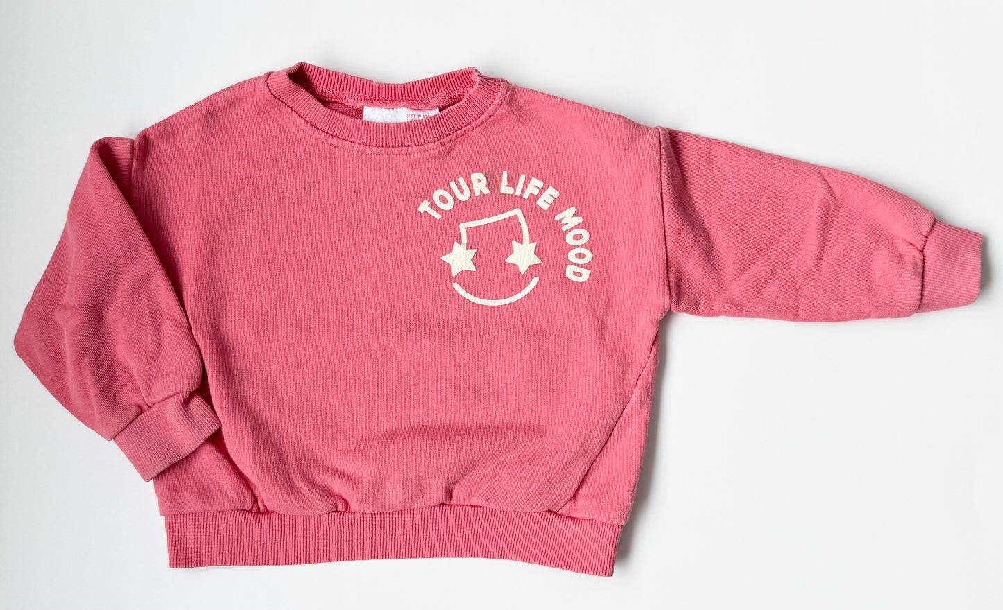 Zara Pink “Tour Life Mood” Crewneck Sweater (18-24 Months)