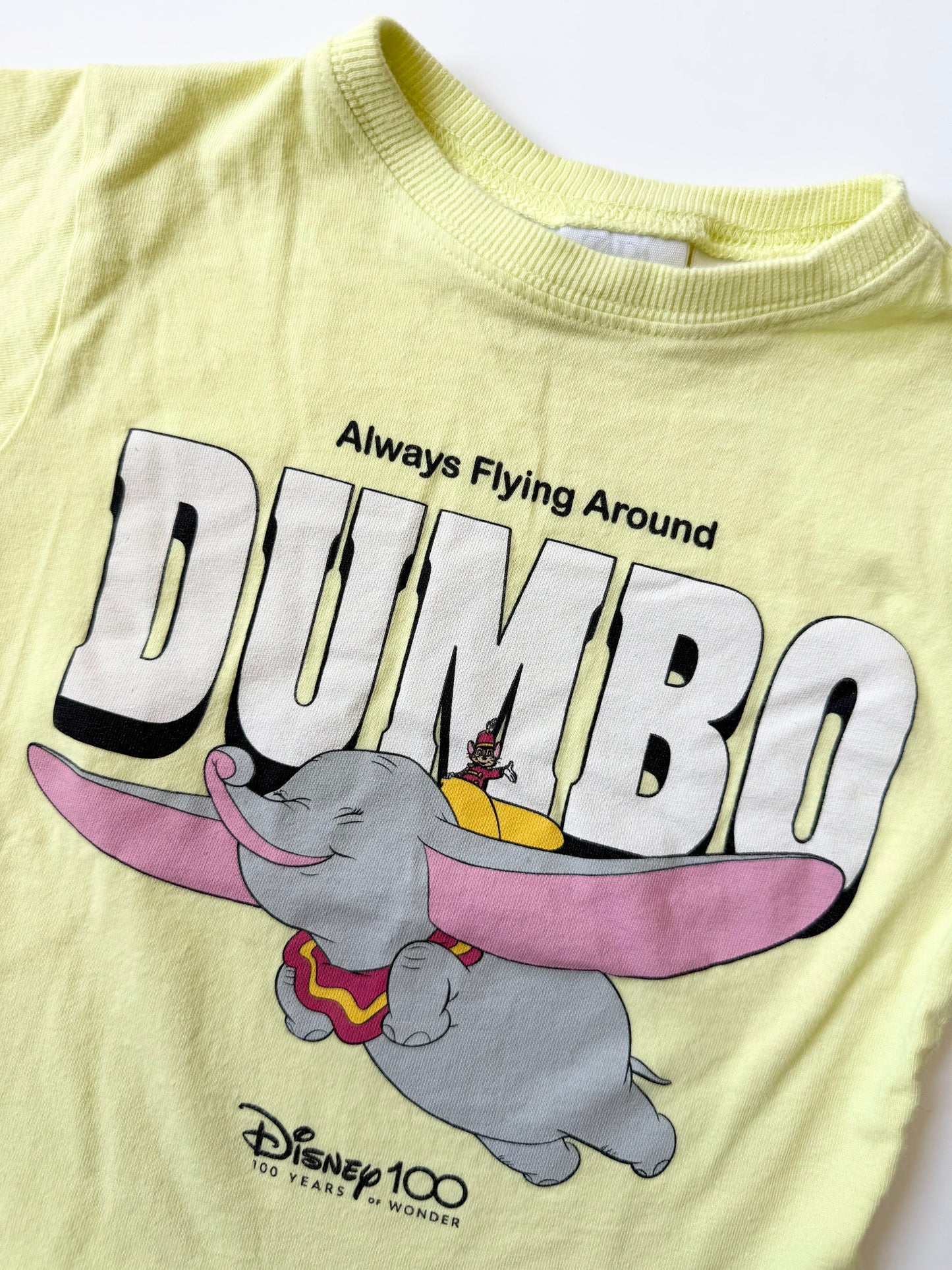Zara x Disney Neon Yellow Dumbo T-Shirt (18-24 Months)
