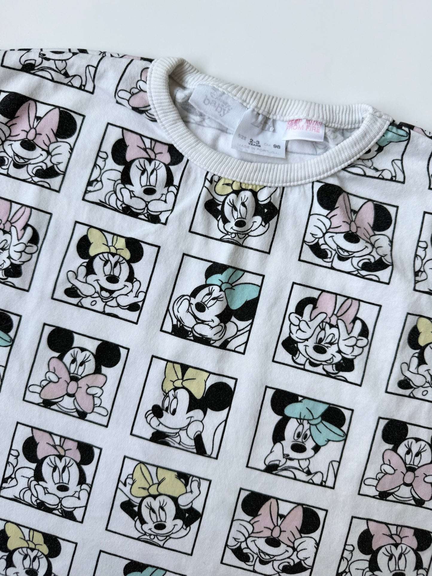 Zara x Disney White Minnie AOP T-Shirt (2-3 Years)