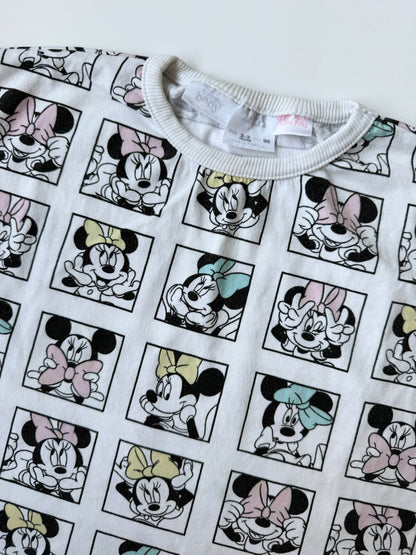 Zara x Disney White Minnie AOP T-Shirt (2-3 Years)