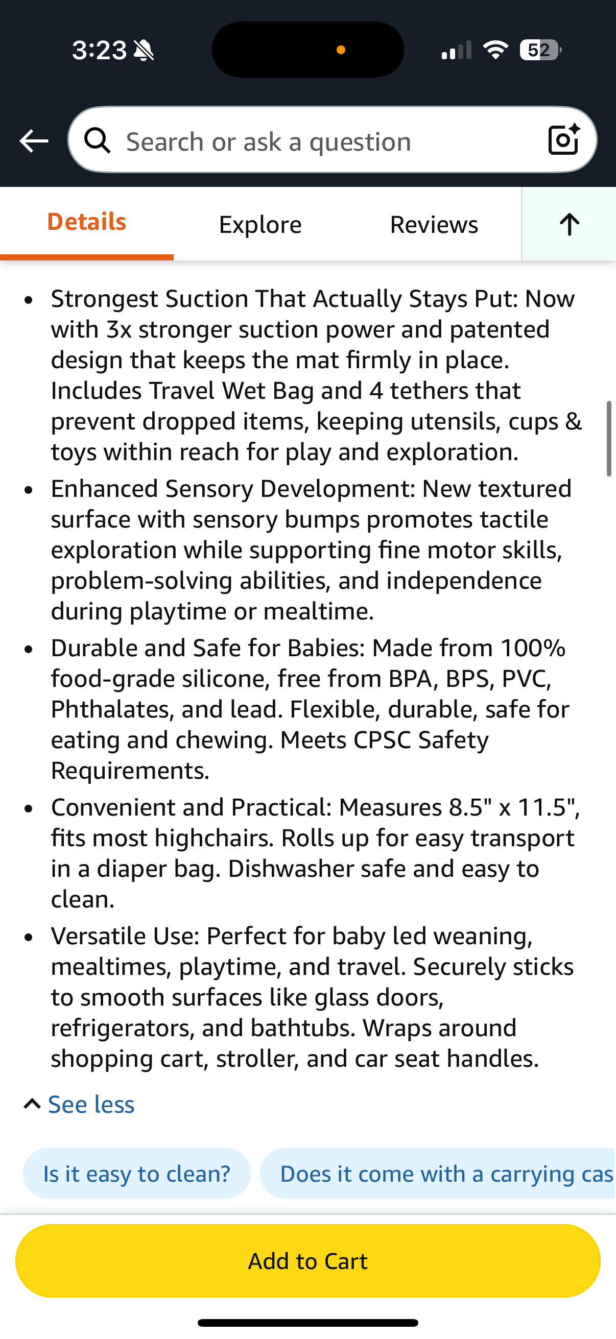 Busy Baby Placemat & Tether System in Spearmint - New