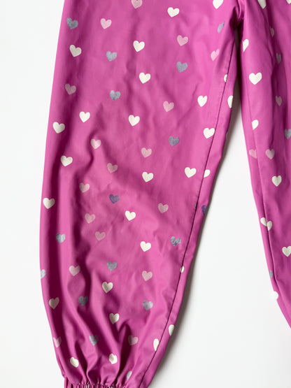 Hatley Pink Hearts Splash/Wind Pants (5 Years)