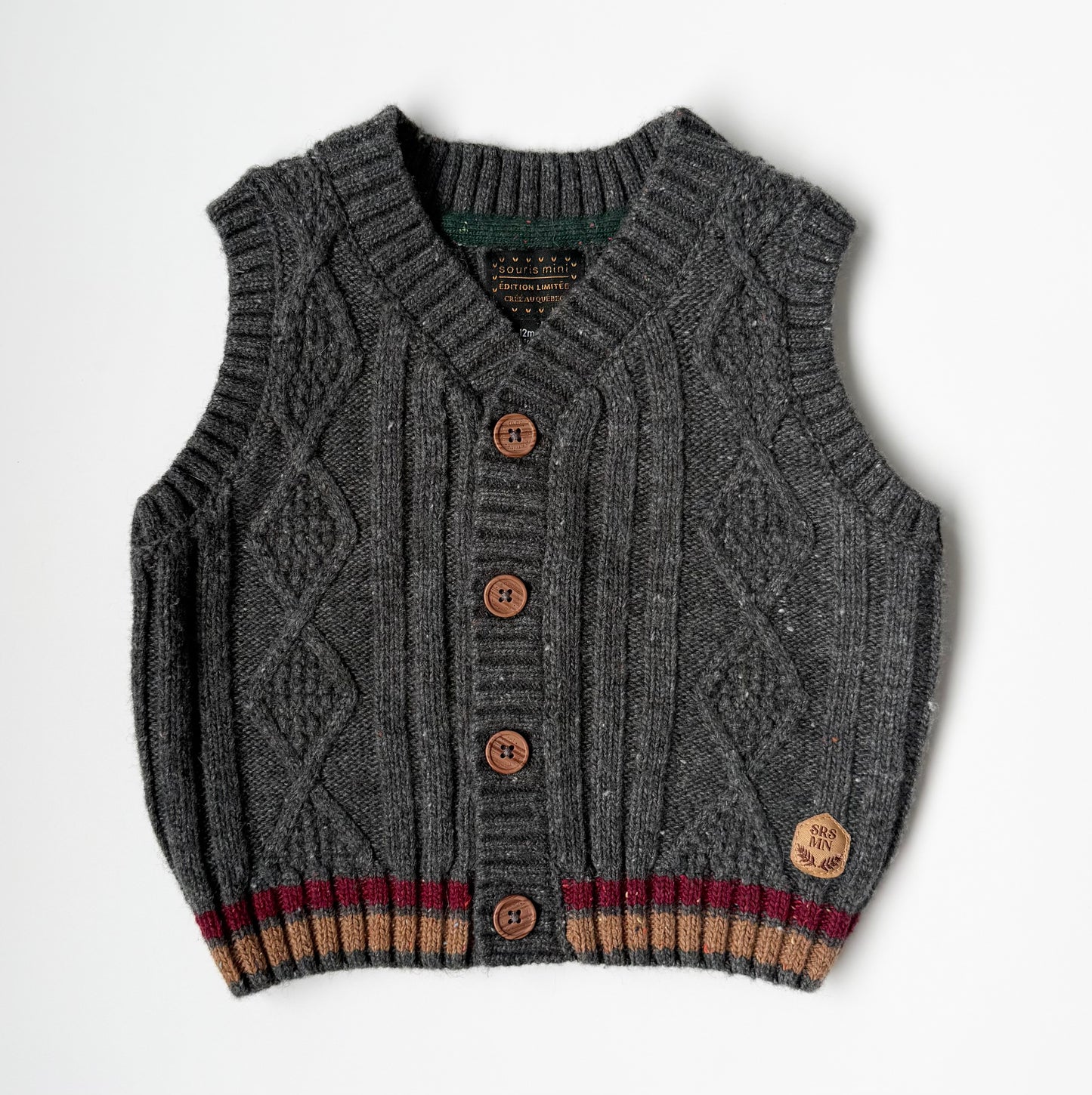 Souris Mini Grey Knit Vest (9-12 Months)