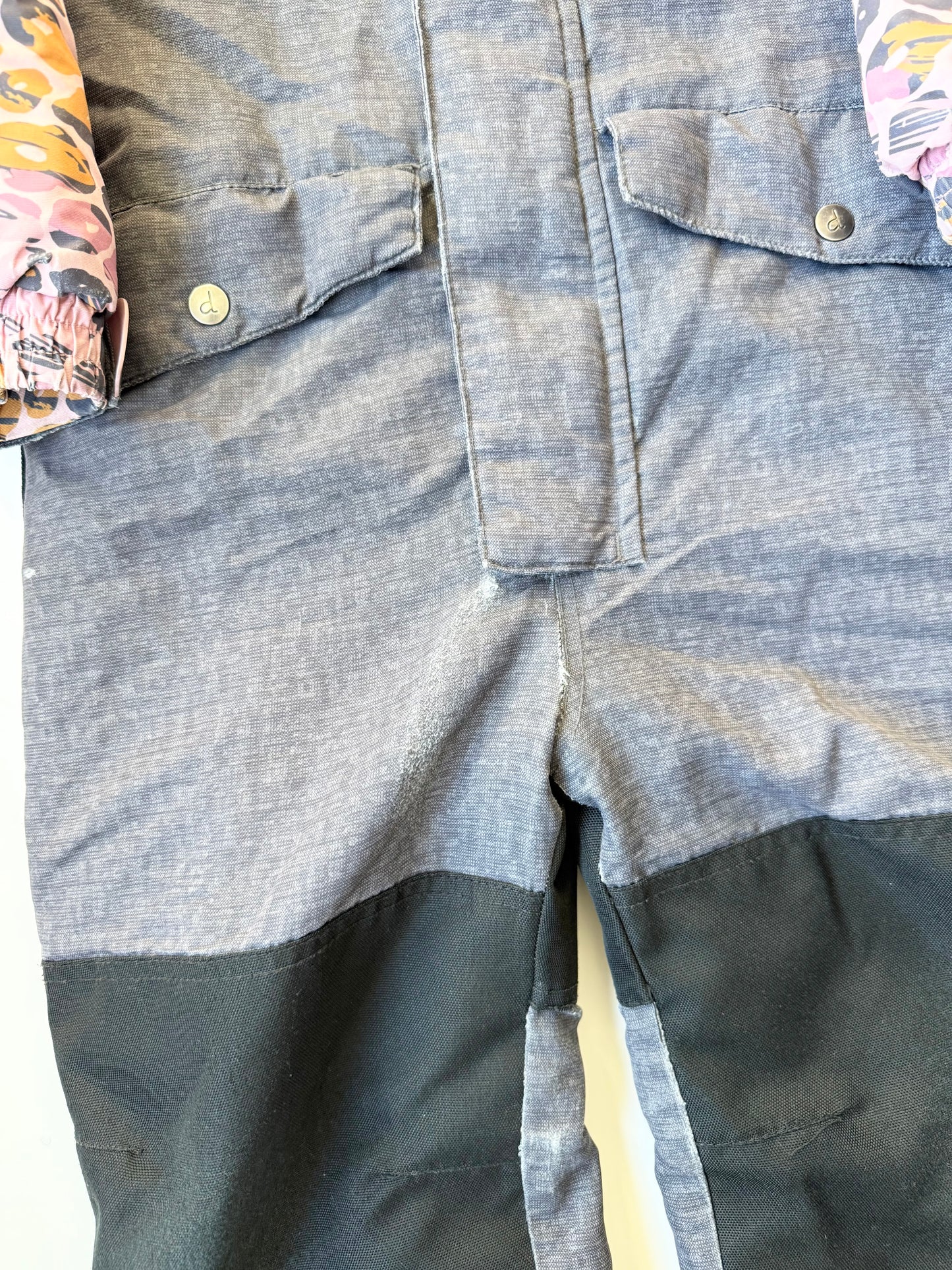 Deux Par Deux Grey & Pink Cheetah One Piece Snowsuit (7 Years)