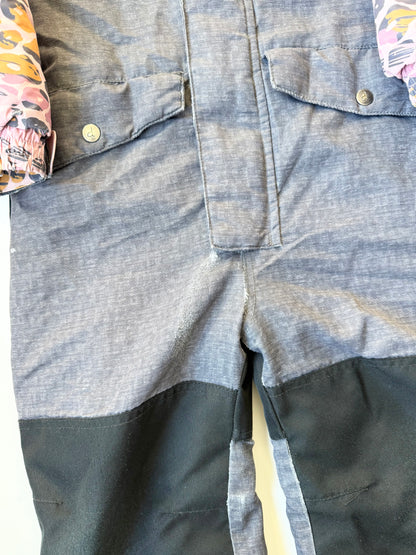 Deux Par Deux Grey & Pink Cheetah One Piece Snowsuit (7 Years)